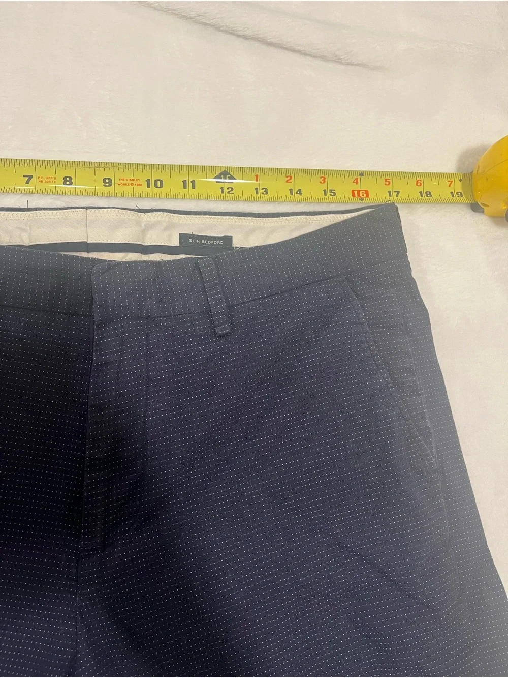 J. Crew Slim Bedford Pants - Navy Blue Pin Dot Chinos - Size 33x32